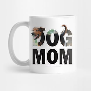 DOG MOM - black and brown cross dog oil painting word art Mug